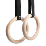 Turnringe aus Holz 28 mm - inklusive verstellbarer Riemen und Tragetasche | StreetGains®_