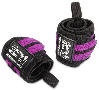 Wrist Wraps FRAUEN Handgelenkbandagen Schwarz / Lila | Gorilla Wear® Wrist Wraps FRAUEN Handgelenkbandagen Schwarz / Lila | Gorilla Wear®